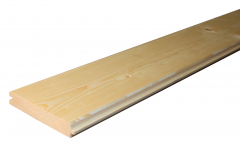 Nut- und Federschalung, Fasebretter Profil C aus Fichtenholz oder aus Lärchenholz.
