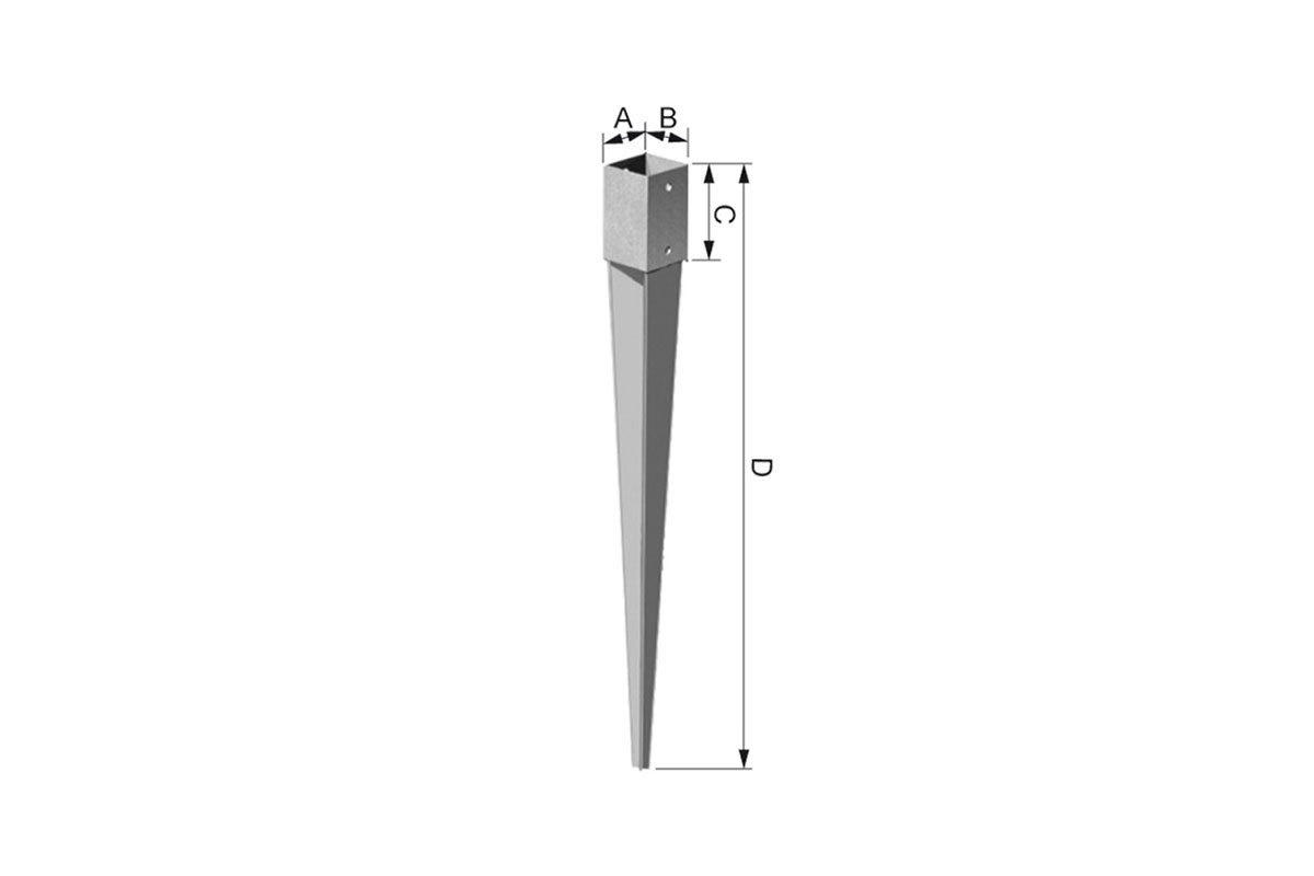 Einschlagbodenhülse SIMPSON, 90x90 mm